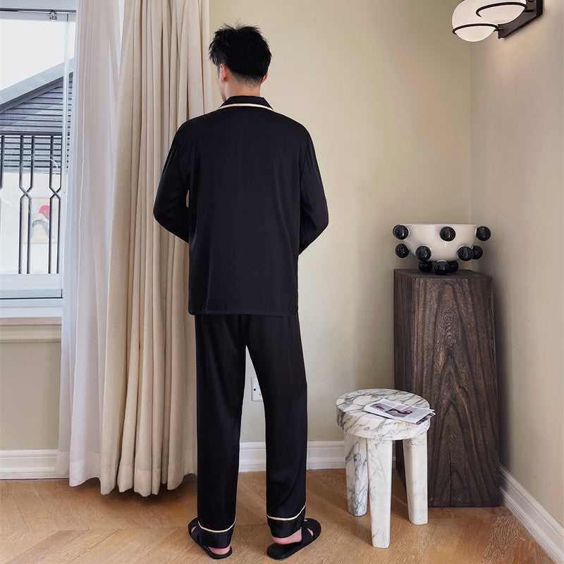 Couple Pajamas - Lapel Cardigan Long Sleeves