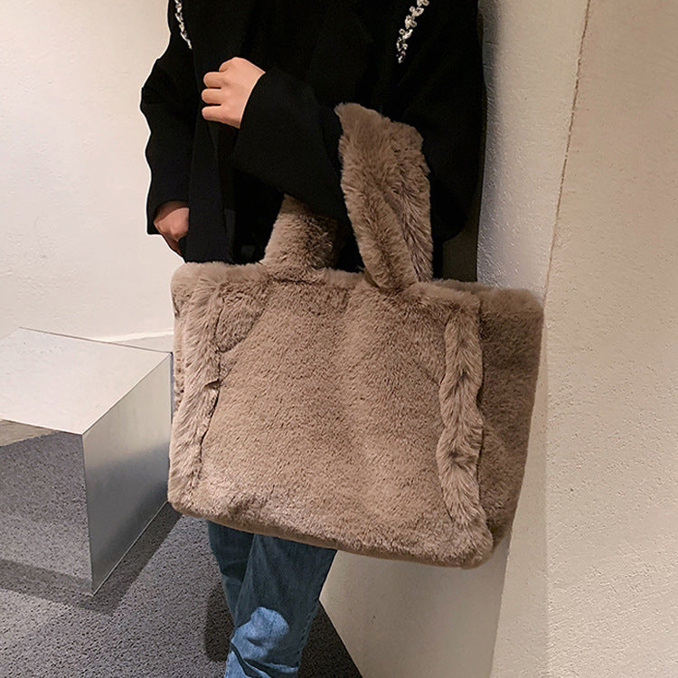 Winter Bags Chain Plush Handbag -- Totes Women Shoulder Bag