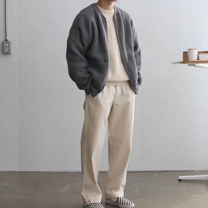 Men's Zip-Up Knitted Cardigan
