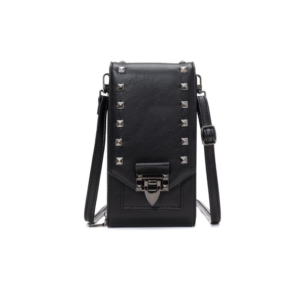 Rivet Design Shoulder Bags - Mobile Phone Handbag Solid Color Crossbody Bags Women