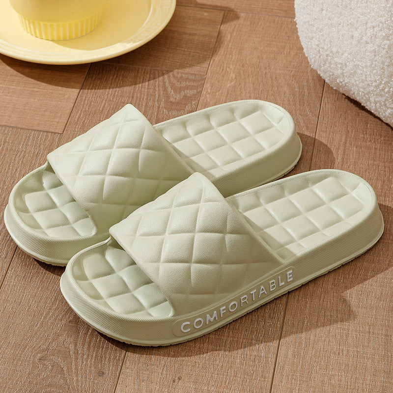 Men's Home Slippers With Plaid Design