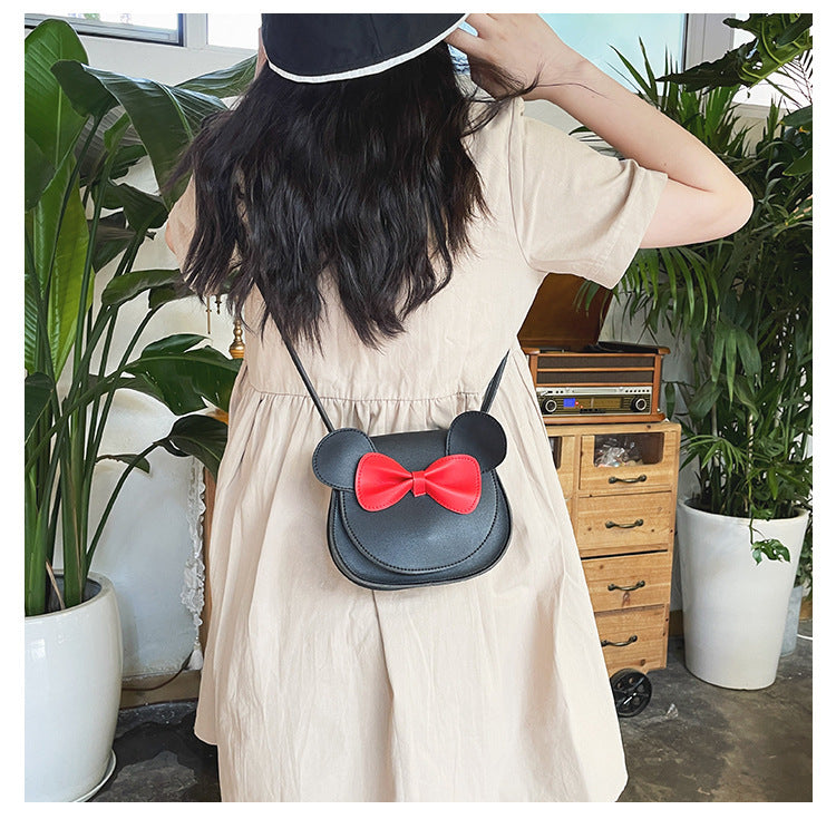 Adorable Bowknot Soft Girl Student Bag - Children's Small Bag Pu Female