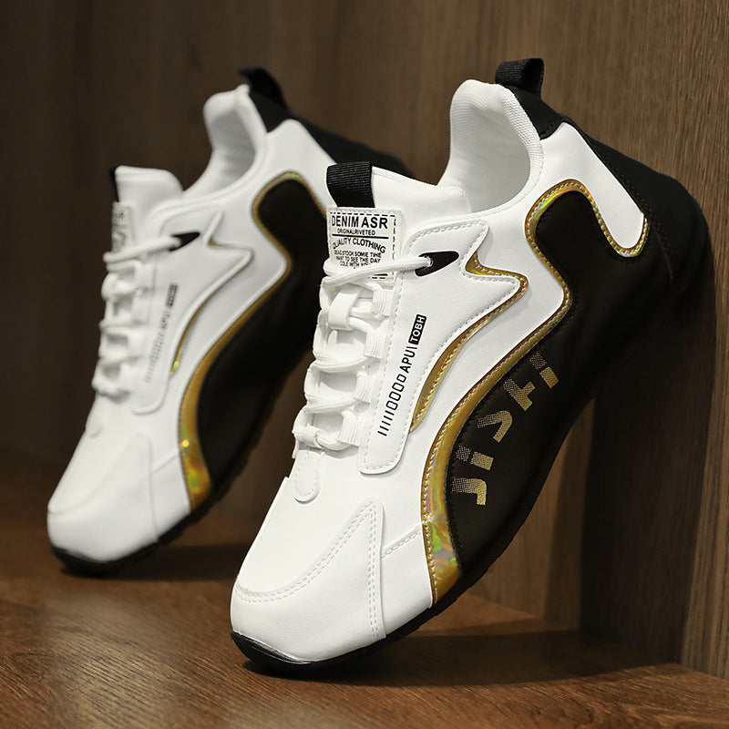 Fashion Colorblock Lace-up Sneakers For Men - Breathable Low-top Dad Shoes Running Walking Sports Shoes