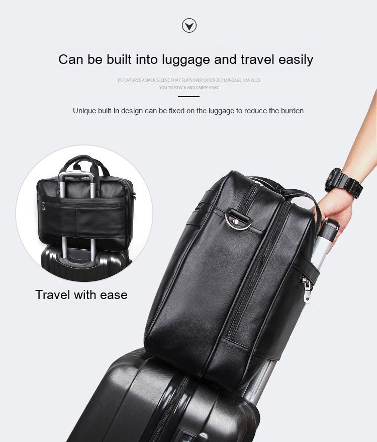 Leather Handbag Briefcase - Napa Leather Comfortable Texture Men's Real-leather Bag