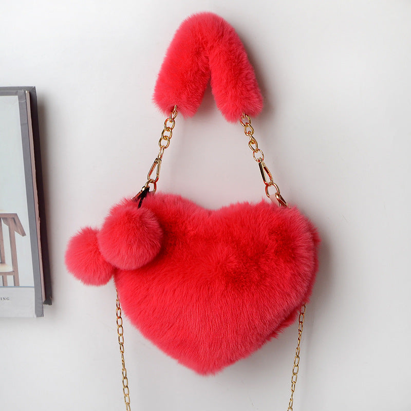 Love Bags - Soft Plush Handbags for Women, Valentine's Day Party Bag