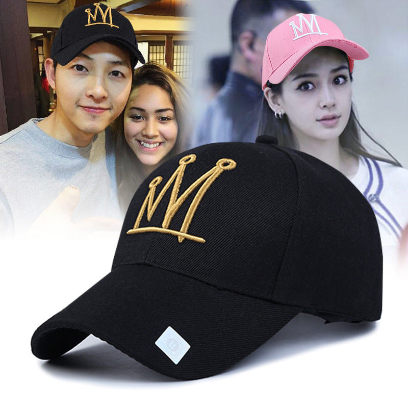 Embroidered Peaked Hat - Women Alphabet Baseball