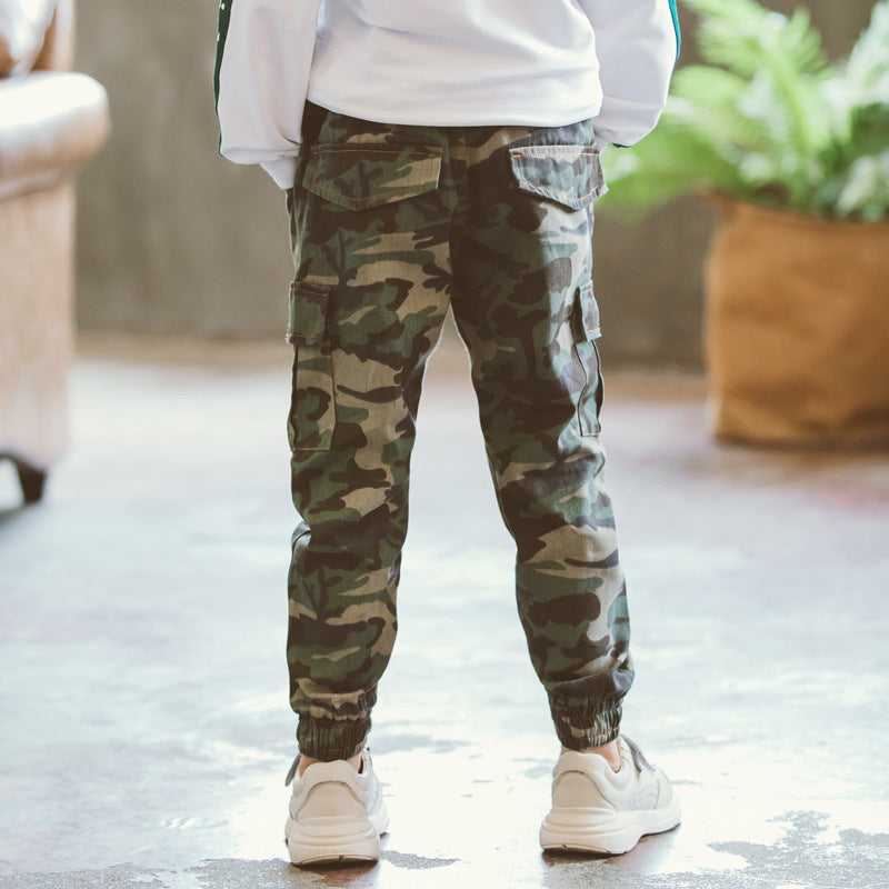 Children's Sports Military Camo Casual Trousers