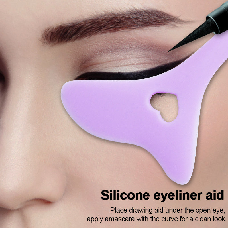 Silicone Eyeliner Stencil Wing Tip Mascara Drawing Lipstick Aid Face Cream Applicator For Beginners Makeup Tool Eyeliner Stencils Silicone Winged Tip Eyeliner Aid Eyebrow Pencil Stencil Reusable - JumoShop