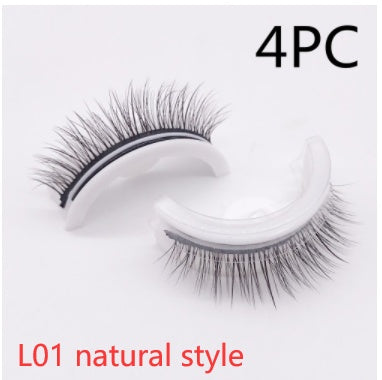 Reusable 3D Mink Lashes - Natural False Eyelashes Self Adhesive Glue Free Makeup Eyelash