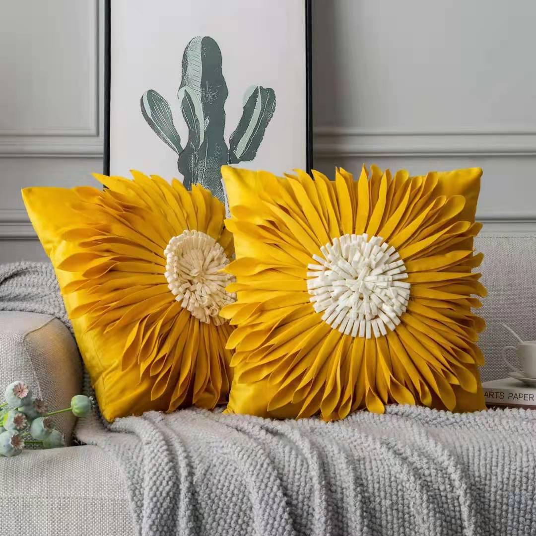 Fashion Modern Style White Throw Pillows Cushion Cover - Waist Pillow Blue Cushion Case