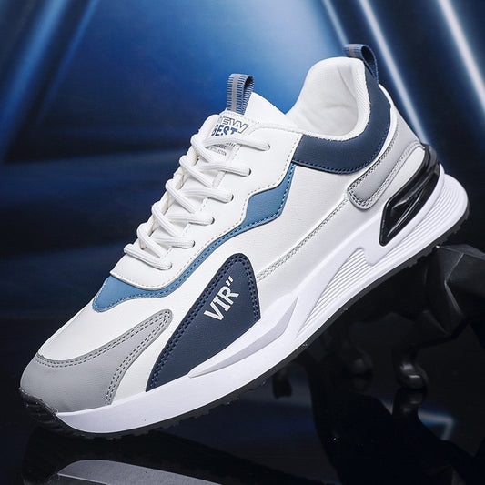 Men's Color Block Mesh Shoes - Casual Lace-up Sneakers, Outdoor Breathable Running Sports Shoes