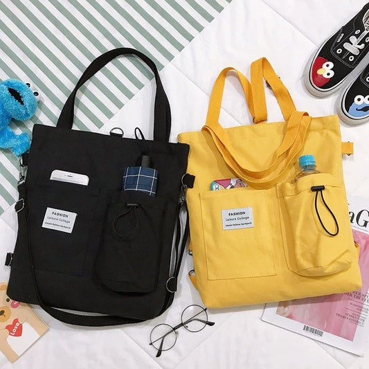 Students Handbag With Pockets - Preppy Buckpack Shoulder Bag For Women