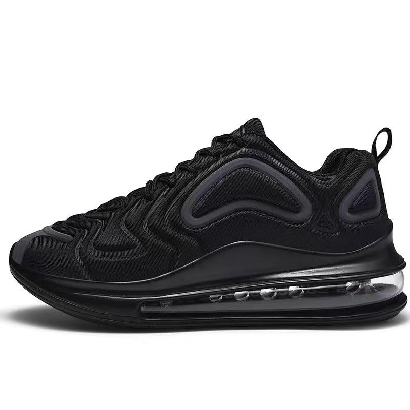 Casual Air Cushion Black Shoes - Men Outdoor Breathable Lace-up Sneakers Running Sports Shoes
