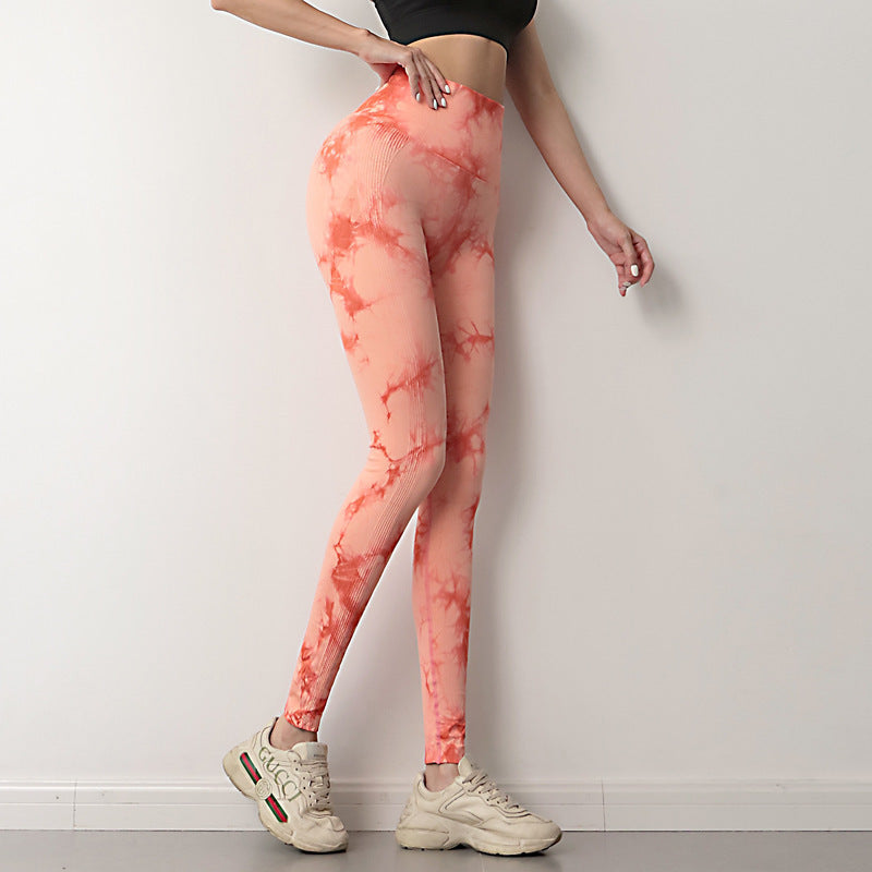 Tie Dye Leggings - Fitness Yoga Pants Seamless Push Up Workout Tights Gym Legging