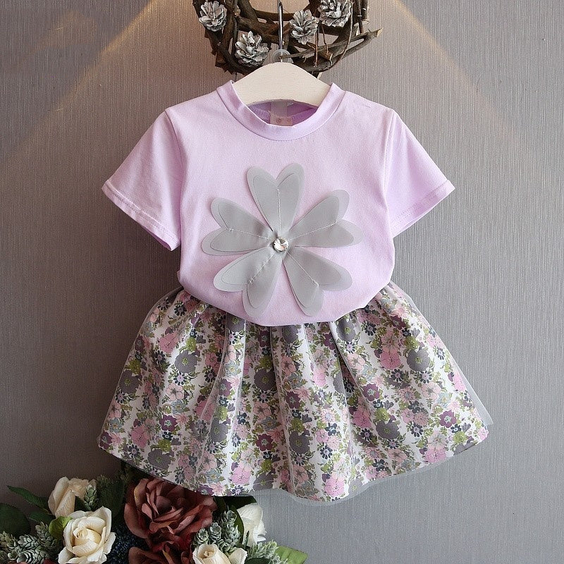 Adorable Girls Clothing Sets - Summer T Shirts & skirt Clothes