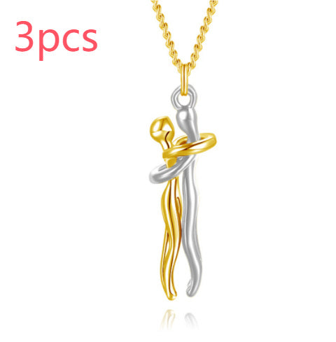 Love Hug Necklace - Unisex Men Women Couple Jewelry Chain Valentines Day Lover Gift