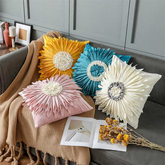 Fashion Modern Style White Throw Pillows Cushion Cover - Waist Pillow Blue Cushion Case