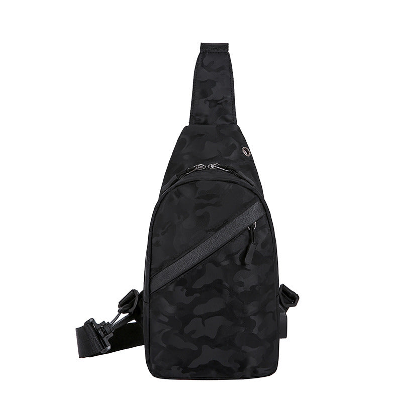 Camouflage Chest Bags - Men Crossbody Bag With Headphone Hole