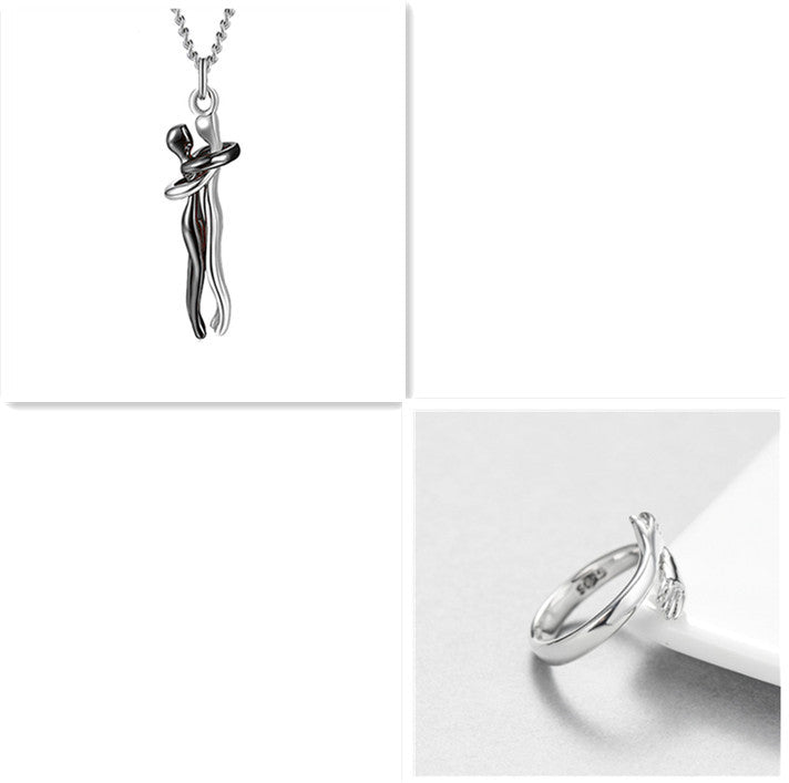 Love Hug Necklace - Unisex Men Women Couple Jewelry Chain Valentines Day Lover Gift