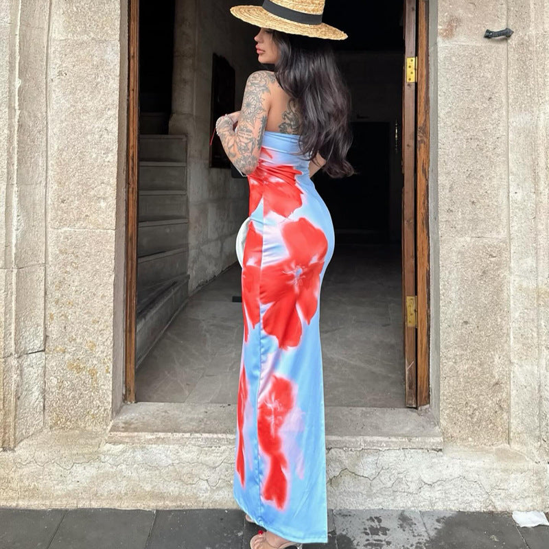 🌟 Slim Slit Tube Long Dress – Sexy Summer Party & Beach Dress for Women | Trendy, Comfortable & Eye-Catching