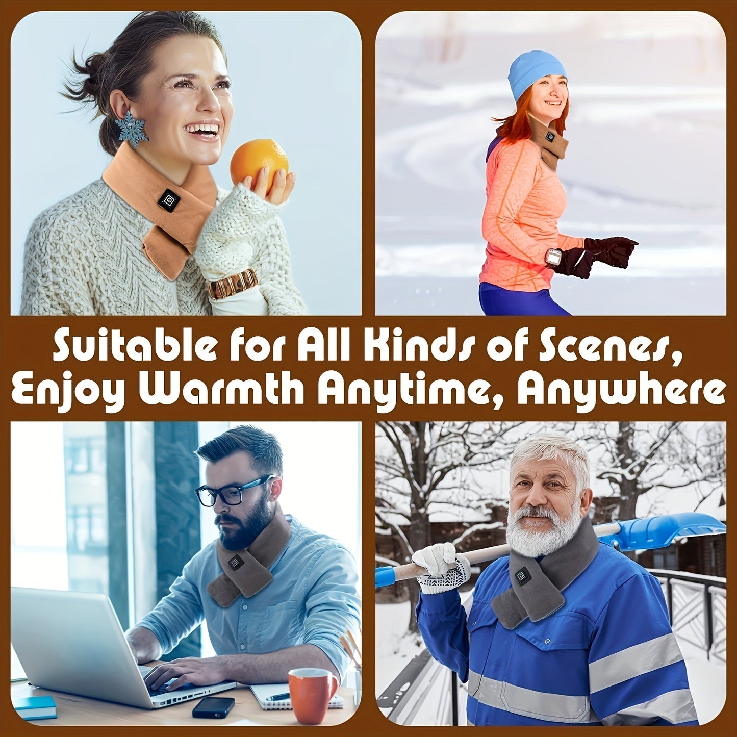 USB Women and Men Heating Scarf - Temperature Adjustable Heating Scarf