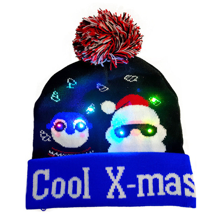 LED Christmas Sweater Beanie Christmas Light Up Knitted Hat - Christmas Gift  Kids Xmas New Year Decorations