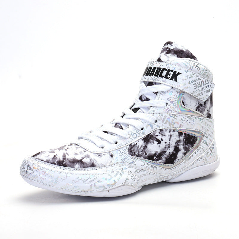 Men's Sneaker High-top Boxing Shoe -- Fashion Graffiti Style Fight Shoes