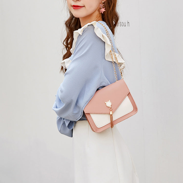 Small Messenger Bag - New Sweet And Cute Cat Tassel Decoration Chain
