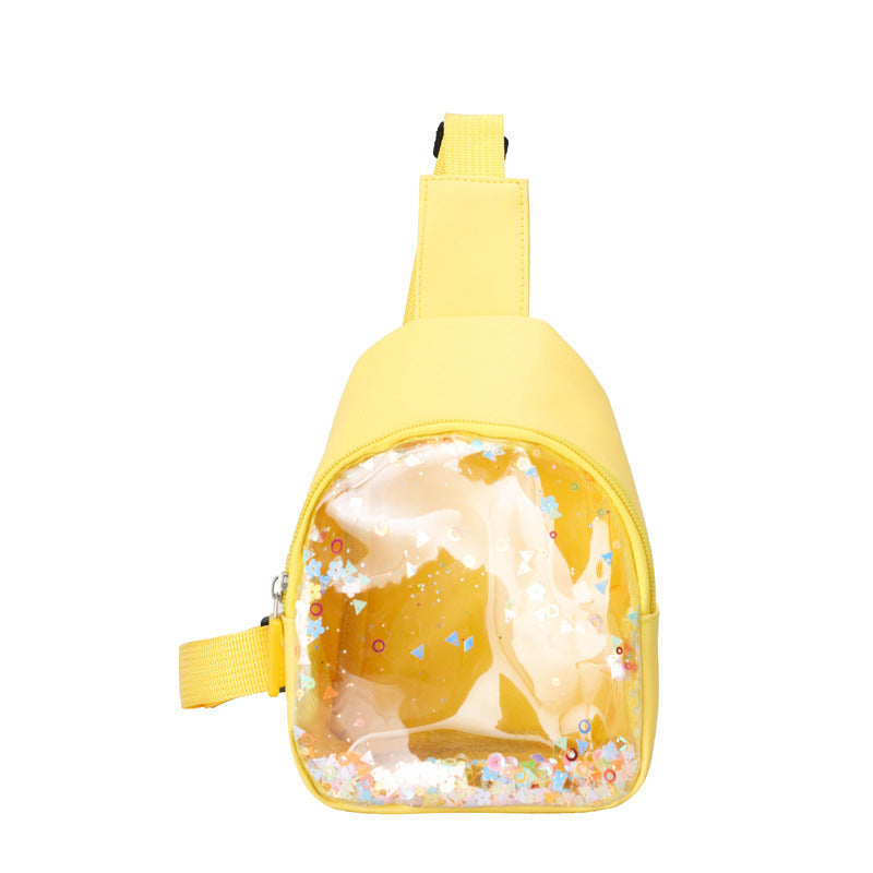 PU Leather Children's Chest Bag -  Quicksand Lightweight Children's Trendy Cool Shoulder Bag