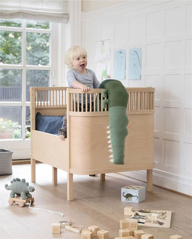 ✨ Cute Long Plush Crocodile Pillow – Kids Bed Bumper, Crib Protector & Decorative Toy
