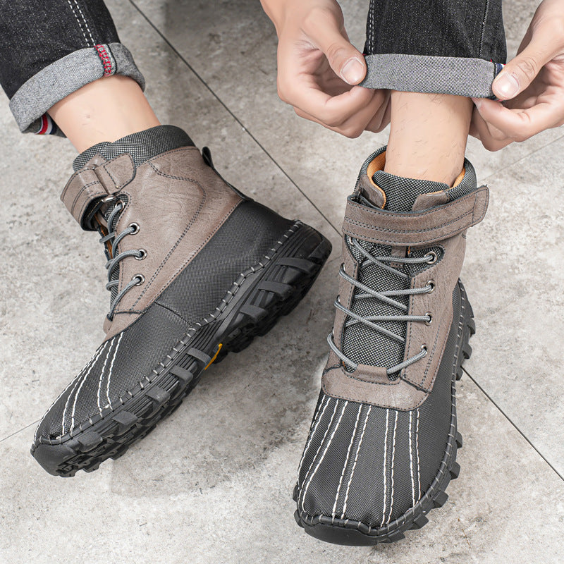 Winter Fleece Lace-up Snow Boots For Men