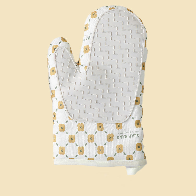 Insulation Gloves Oven Mitts - Anti-Scalding Non-Slip Kitchen Heat Resistant Thickened Cotton Heat Insulation Oven Gloves