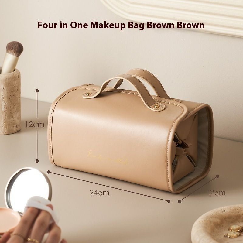 New Folding Cosmetic Bag - Large Capacity Portable Handbag, Waterproof Travel Storage Washing Bag For Women