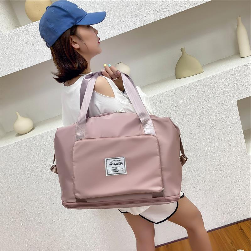 Foldable Storage Travel Bag - Waterproof Large Capacity Gym Fitness Bag,  Weekender Overnight For Women