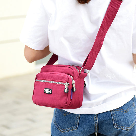 Messenger Bag - Small Square Simple And Versatile Nylon Multi Compartment Bag