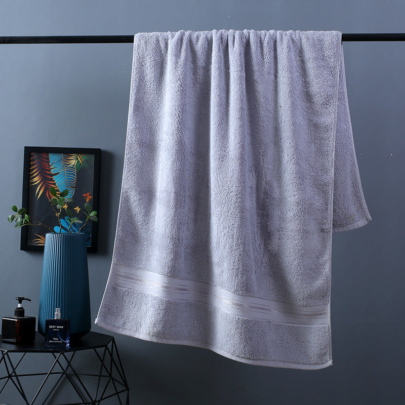 Pure Color Thick Cotton Bath Towel Set Towel Set - Increased Pure Cotton Beach Towel Beauty Salon Bath Towel