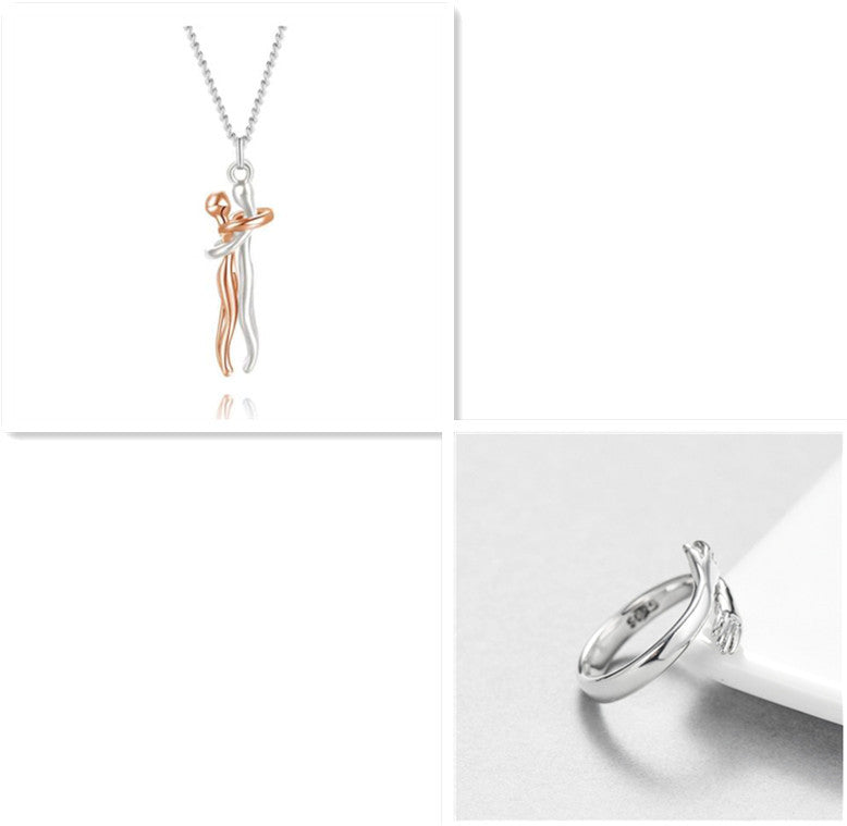 Love Hug Necklace - Unisex Men Women Couple Jewelry Chain Valentines Day Lover Gift
