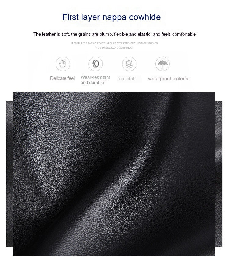 Leather Handbag Briefcase - Napa Leather Comfortable Texture Men's Real-leather Bag