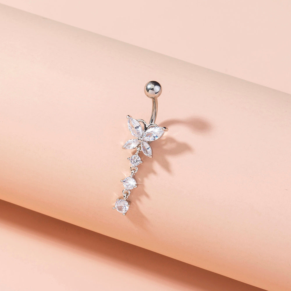 Butterfly Zircon Navel Ring - Human Body Piercing Jewelry Woman