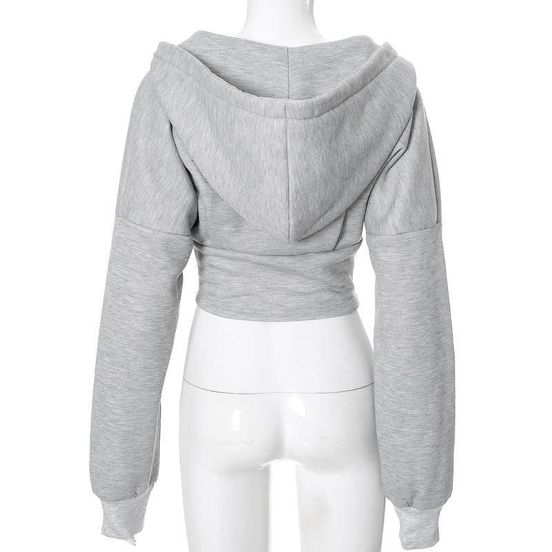 Zipper Cardigan Y2K Ins Hoodie - Fashion Street Long Sleeve Corset Jacket Women Clothing