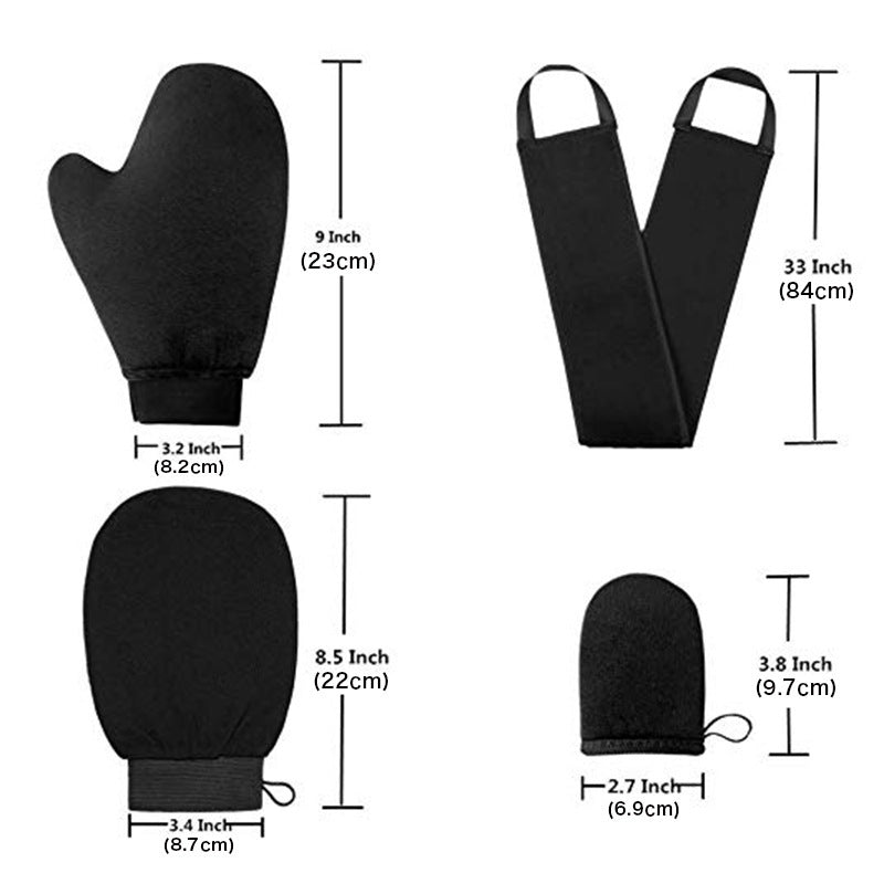 Self Tanning Mitt Applicator Gloves -  4 In 1 Kit Self Applicator Set With Exfoliating Glove