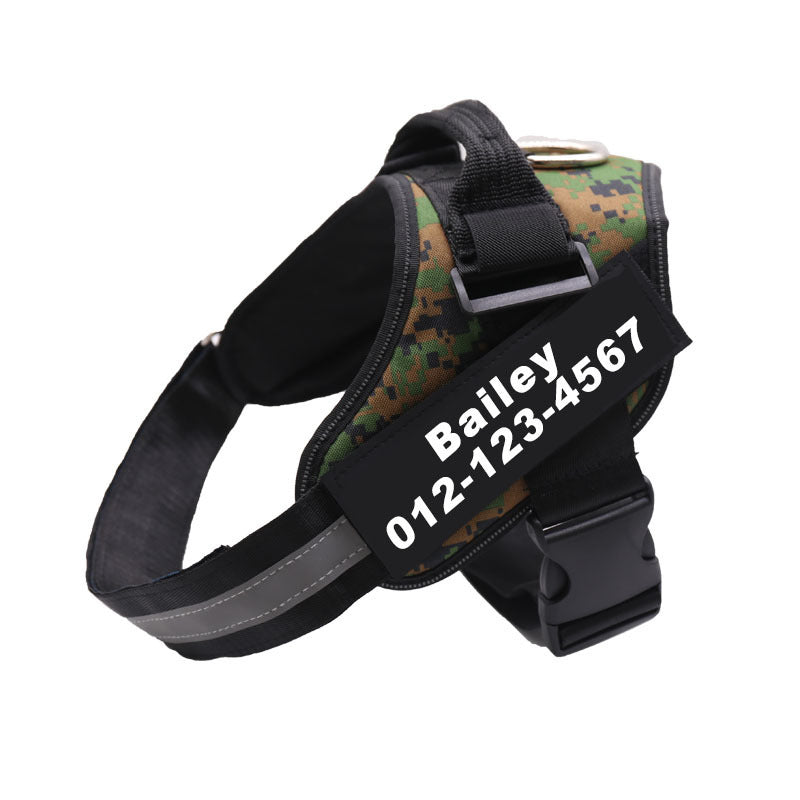 Custom No-Pull Reflective Dog Harness – Personalized Breathable Adjustable Pet Vest for Small & Large Dogs