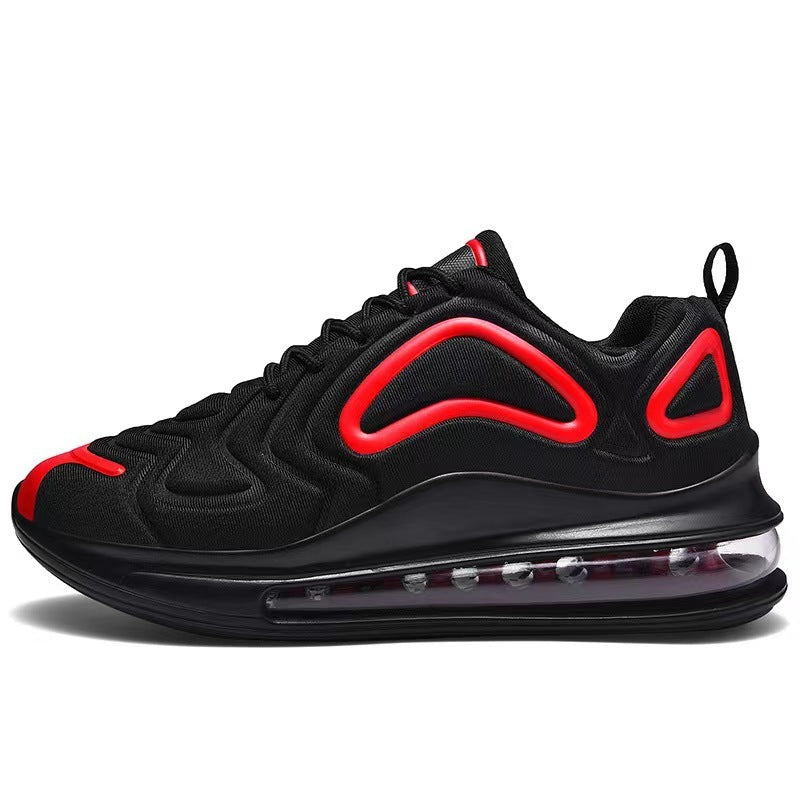 Casual Air Cushion Black Shoes - Men Outdoor Breathable Lace-up Sneakers Running Sports Shoes