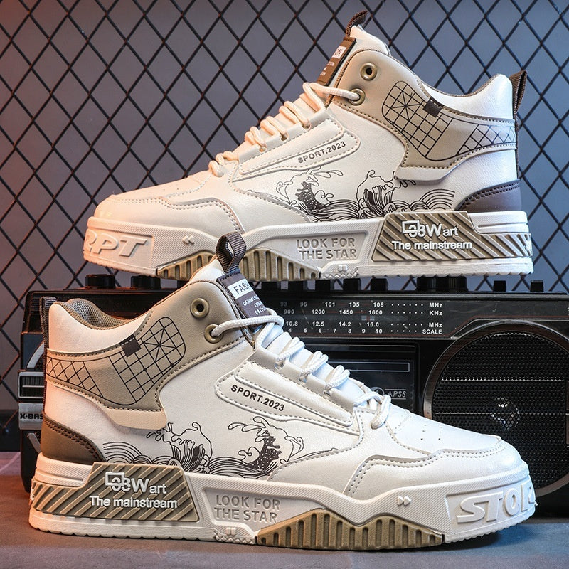 Men's Shoes - Increased Easy Wear Borad Shoe Summer Casual Sports High-top Trendy Shoes