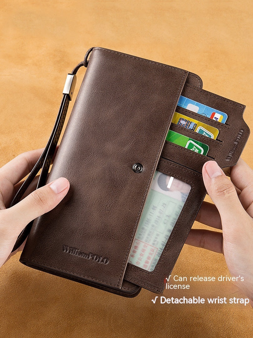 Men's Long Wallet - Genuine Leather Wallet