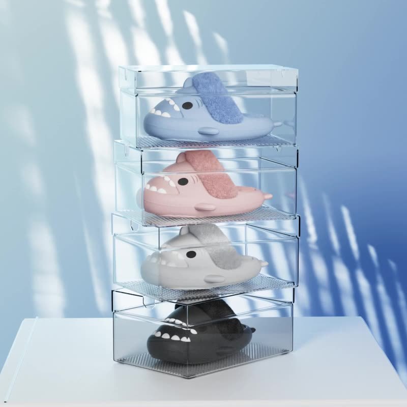 Winter Shark Slippers - Detachable Warm Fuzzy Slippers Bedroom House Shoes Women