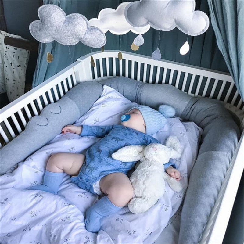 ✨ Cute Long Plush Crocodile Pillow – Kids Bed Bumper, Crib Protector & Decorative Toy