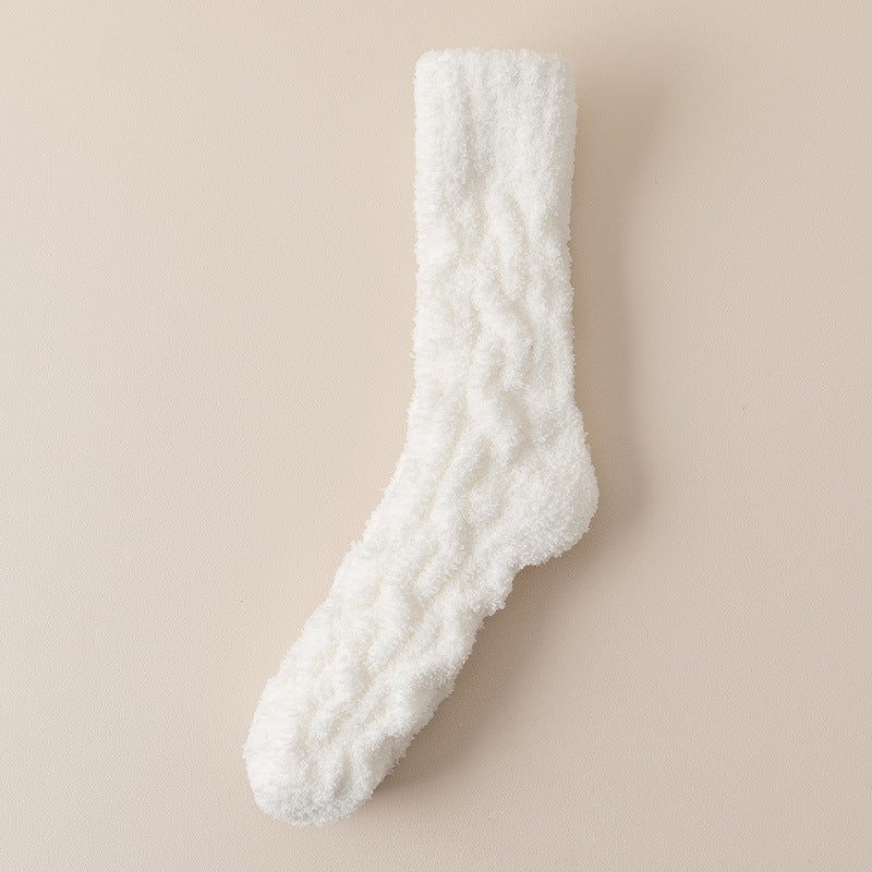 Winter Warm Fuzzy Coral Fleece Socks - Women Men Velvet Thickened Home Sleepping Floor Socks