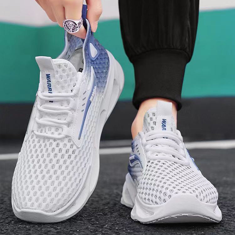 Men's Lace-up Sneakers - Mesh Sports Shoes Fashion Hollow-sole Low Top Running Shoes