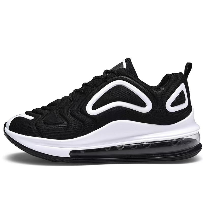 Casual Air Cushion Black Shoes - Men Outdoor Breathable Lace-up Sneakers Running Sports Shoes